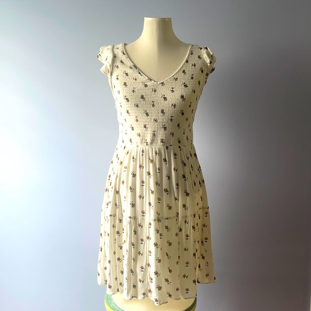 LOFT Floral Smocked Tiered Dress